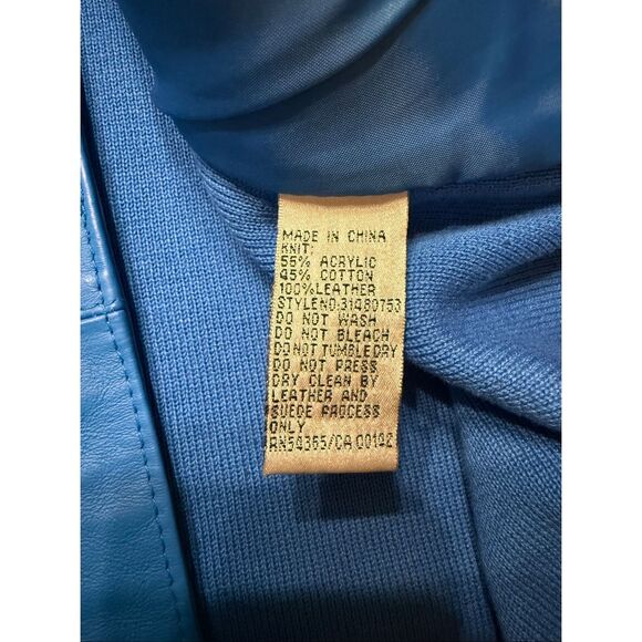 NYGARD Collection WOMEN'S Royal BLUE LEATHER FRONT SWEATER BACK JACKET Size 3X - Picture 6 of 8